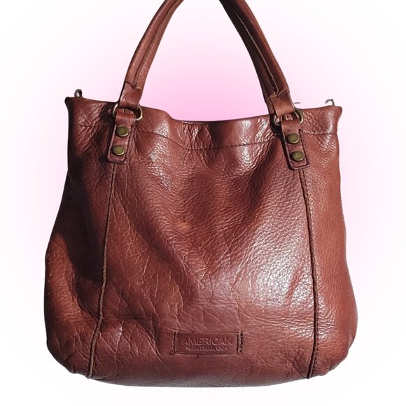 American Leather Co. Handbags - BEAUTIFULLY DISTRESSED VTG AMERICAN LEATHER CO. BROWN CROSSBODY BAG PURSE EUC